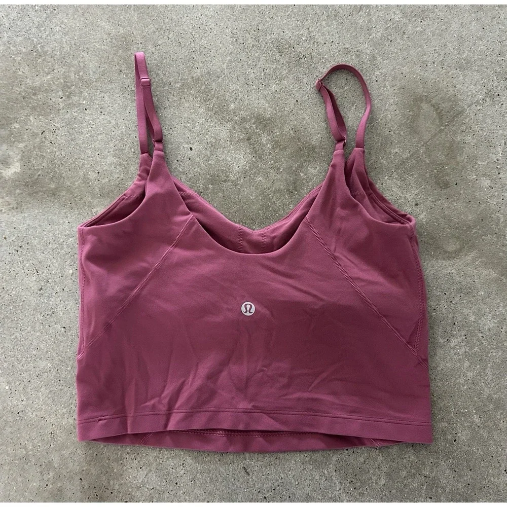 Lululemon Align Cropped Cami Tank Top Size 6 Washed Mauve VGUC